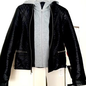 Women’s leather motto jacket.  Size Large